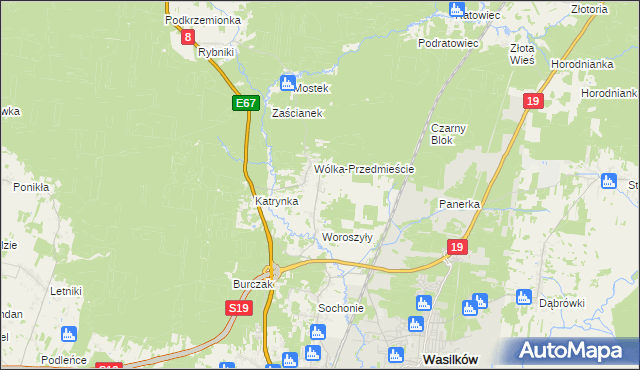 mapa Wólka Poduchowna, Wólka Poduchowna na mapie Targeo