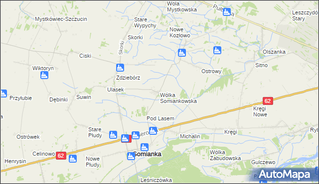 mapa Wólka Somiankowska, Wólka Somiankowska na mapie Targeo