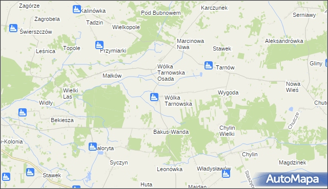 mapa Wólka Tarnowska gmina Wierzbica, Wólka Tarnowska gmina Wierzbica na mapie Targeo