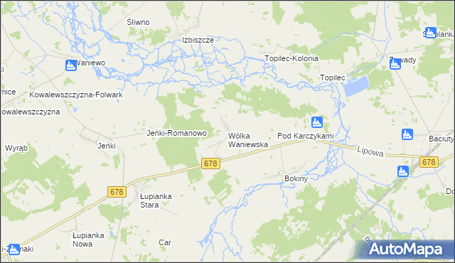 mapa Wólka Waniewska, Wólka Waniewska na mapie Targeo