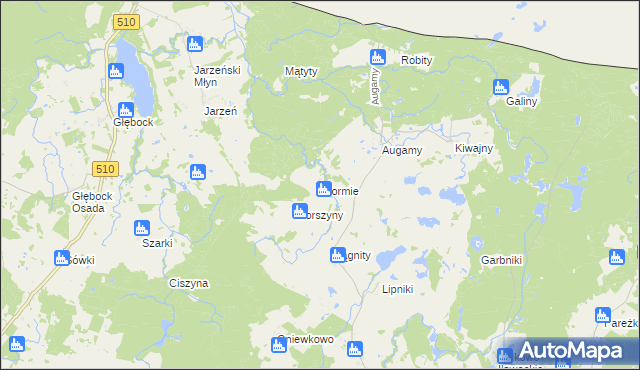 mapa Wormie, Wormie na mapie Targeo