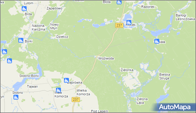mapa Woziwoda, Woziwoda na mapie Targeo