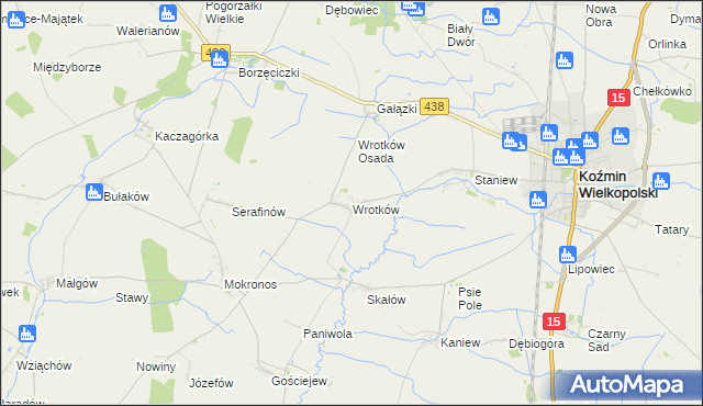 mapa Wrotków, Wrotków na mapie Targeo