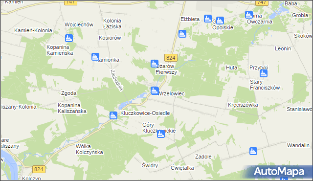 mapa Wrzelowiec, Wrzelowiec na mapie Targeo
