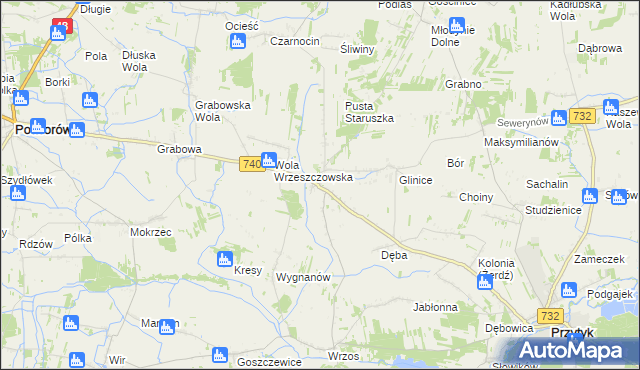 mapa Wrzeszczów, Wrzeszczów na mapie Targeo