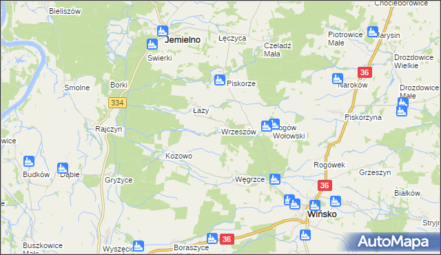 mapa Wrzeszów, Wrzeszów na mapie Targeo