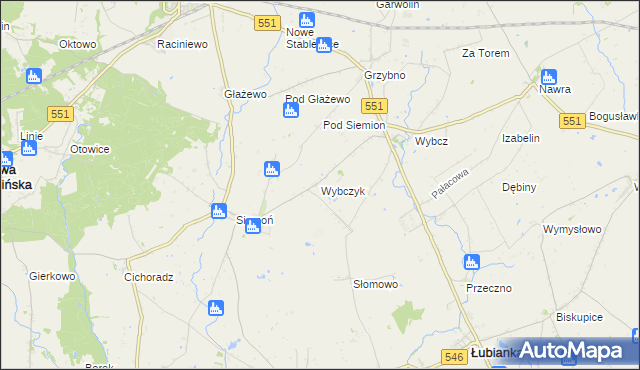 mapa Wybczyk, Wybczyk na mapie Targeo