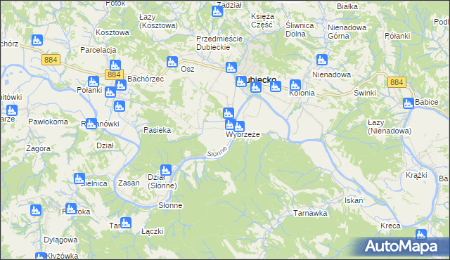 mapa Wybrzeże, Wybrzeże na mapie Targeo
