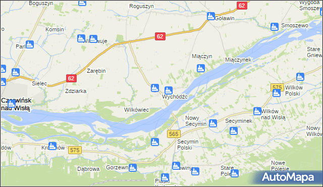 mapa Wychódźc, Wychódźc na mapie Targeo
