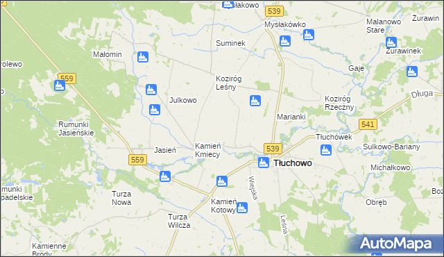 mapa Wyczałkowo, Wyczałkowo na mapie Targeo