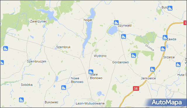 mapa Wydrzno, Wydrzno na mapie Targeo