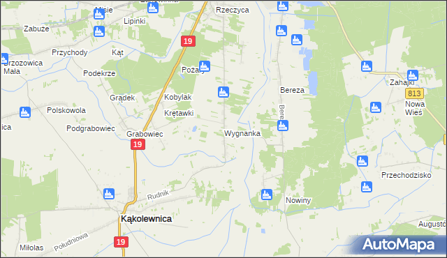 mapa Wygnanka gmina Kąkolewnica, Wygnanka gmina Kąkolewnica na mapie Targeo