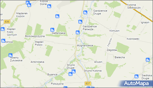 mapa Wygnanowice, Wygnanowice na mapie Targeo