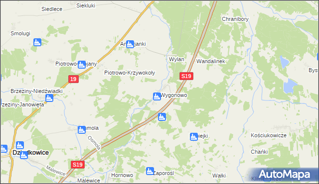 mapa Wygonowo, Wygonowo na mapie Targeo