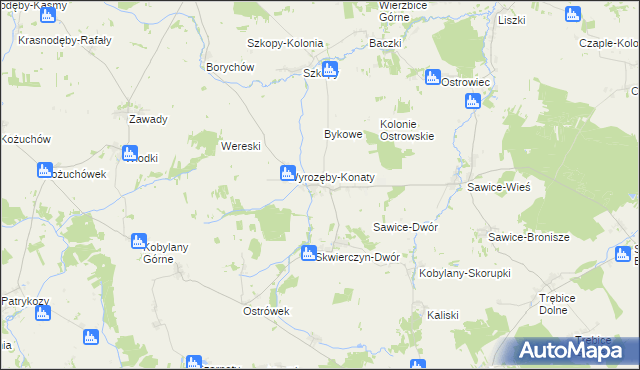 mapa Wyrozęby-Podawce, Wyrozęby-Podawce na mapie Targeo