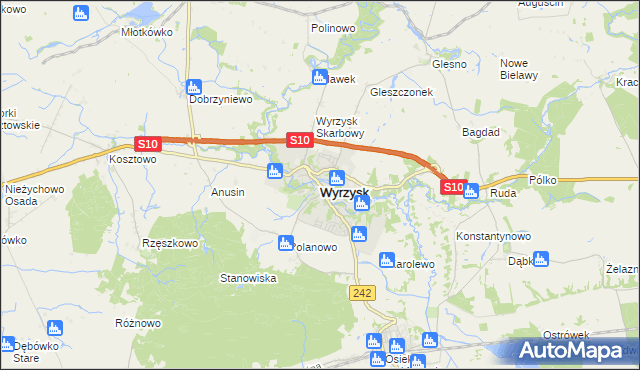 mapa Wyrzysk, Wyrzysk na mapie Targeo