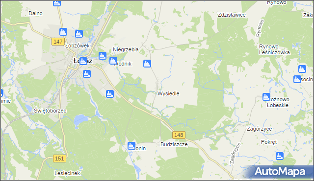 mapa Wysiedle, Wysiedle na mapie Targeo