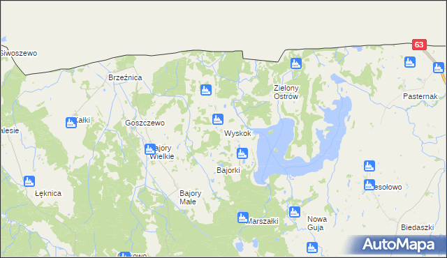mapa Wyskok gmina Srokowo, Wyskok gmina Srokowo na mapie Targeo