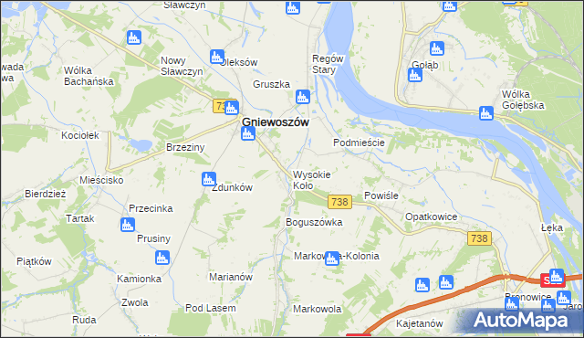 mapa Wysokie Koło, Wysokie Koło na mapie Targeo