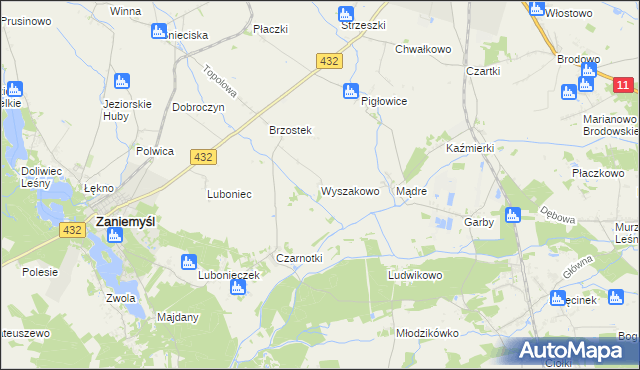 mapa Wyszakowo, Wyszakowo na mapie Targeo