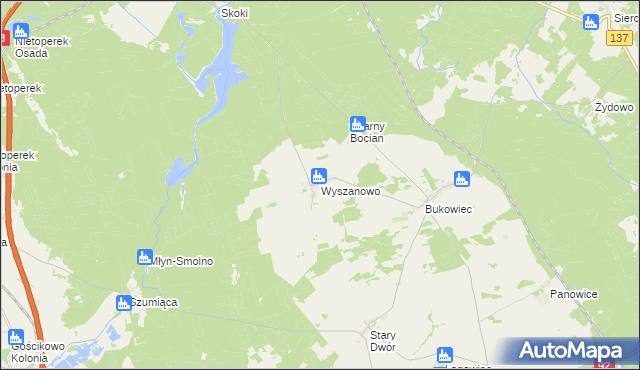 mapa Wyszanowo, Wyszanowo na mapie Targeo