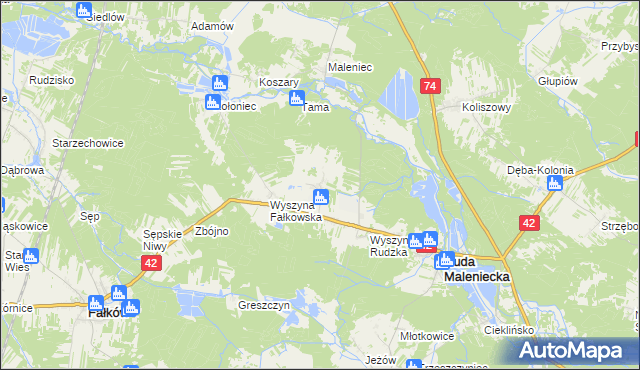 mapa Wyszyna Machorowska, Wyszyna Machorowska na mapie Targeo