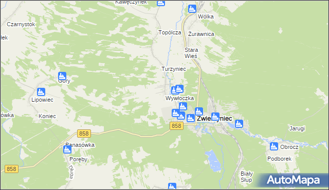 mapa Wywłoczka, Wywłoczka na mapie Targeo