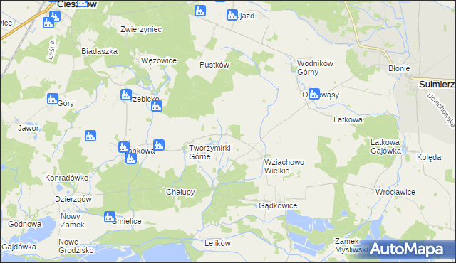mapa Wziąchowo Małe, Wziąchowo Małe na mapie Targeo