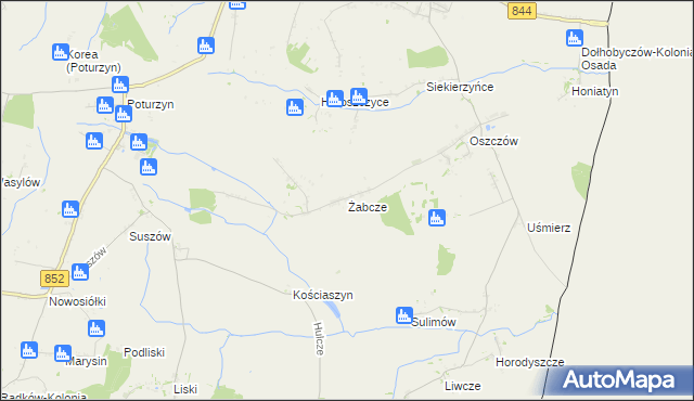 mapa Żabcze, Żabcze na mapie Targeo