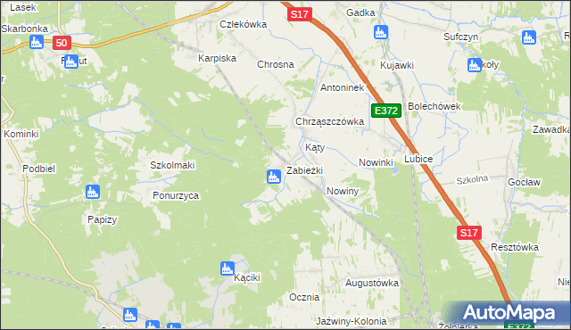 mapa Zabieżki, Zabieżki na mapie Targeo