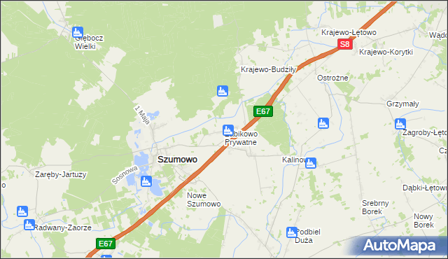 mapa Żabikowo Prywatne, Żabikowo Prywatne na mapie Targeo