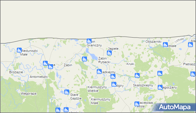 mapa Żabin Rybacki, Żabin Rybacki na mapie Targeo