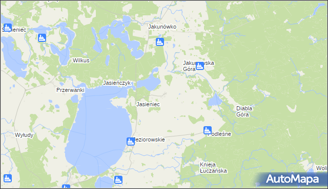 mapa Żabinka gmina Kruklanki, Żabinka gmina Kruklanki na mapie Targeo