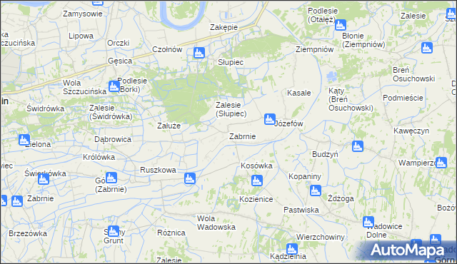 mapa Zabrnie gmina Wadowice Górne, Zabrnie gmina Wadowice Górne na mapie Targeo