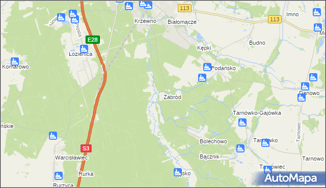 mapa Zabród, Zabród na mapie Targeo