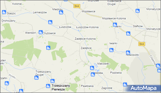 mapa Zadębce, Zadębce na mapie Targeo