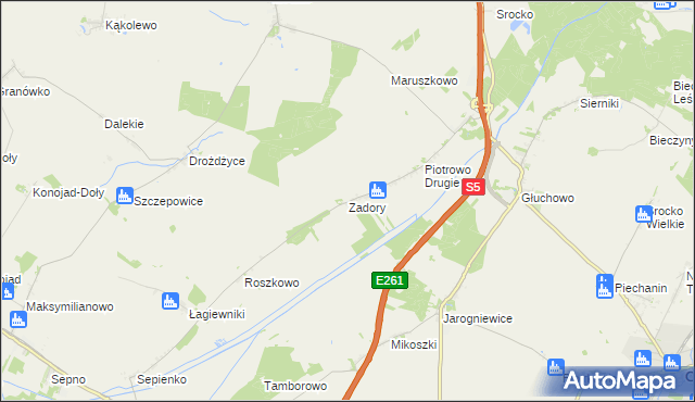 mapa Zadory, Zadory na mapie Targeo
