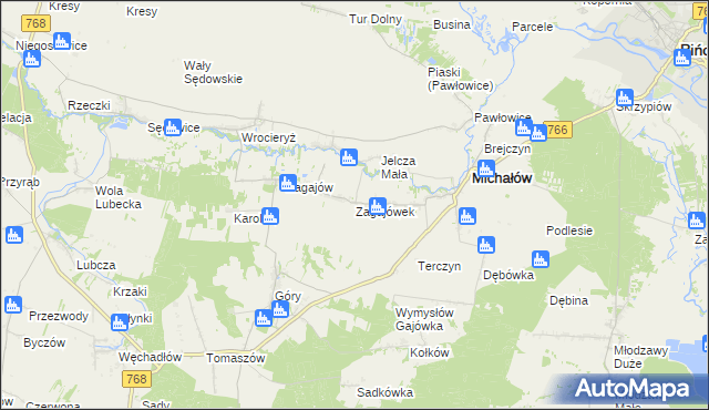 mapa Zagajówek, Zagajówek na mapie Targeo
