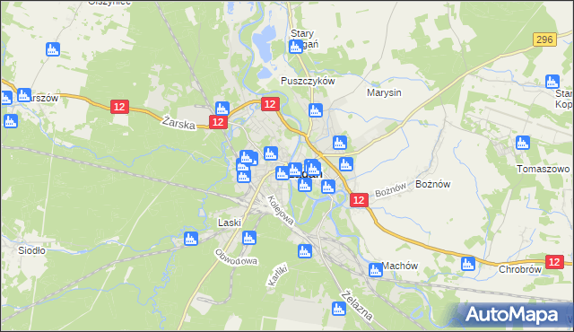 mapa Żagań, Żagań na mapie Targeo