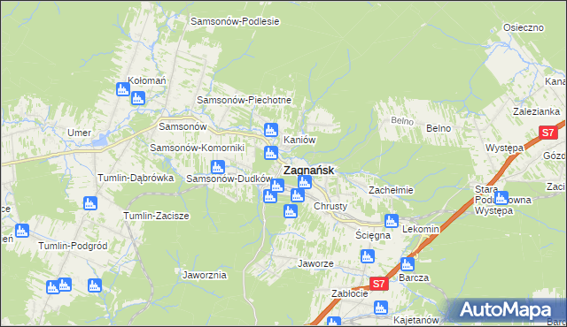 mapa Zagnańsk, Zagnańsk na mapie Targeo