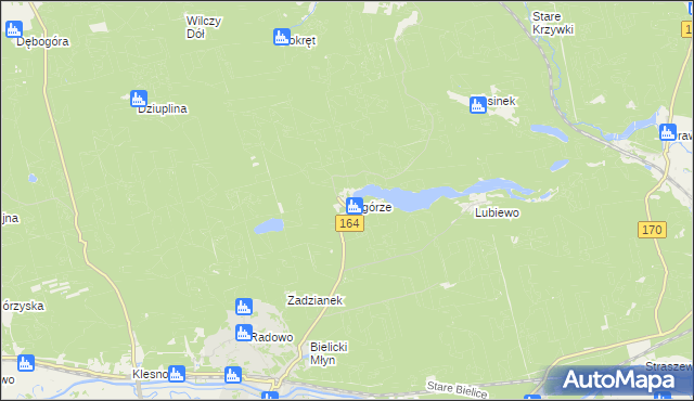 mapa Zagórze gmina Drezdenko, Zagórze gmina Drezdenko na mapie Targeo