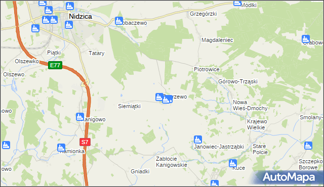 mapa Zagrzewo, Zagrzewo na mapie Targeo