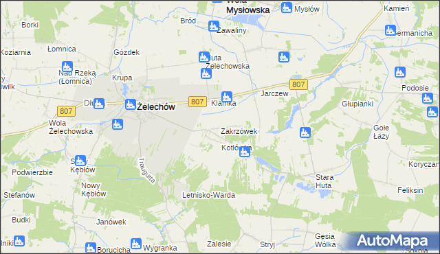mapa Zakrzówek gmina Żelechów, Zakrzówek gmina Żelechów na mapie Targeo