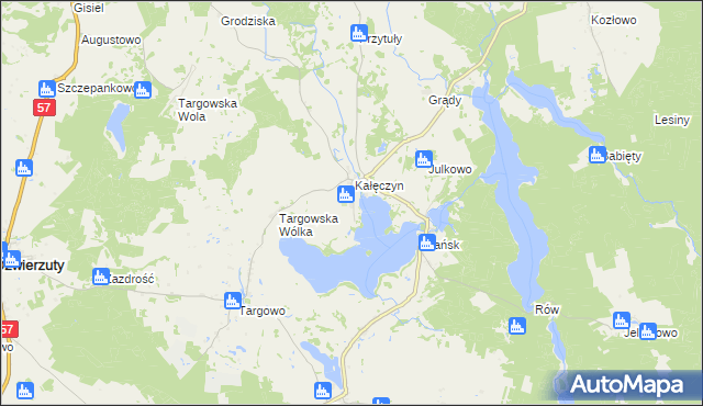 mapa Zalesie gmina Dźwierzuty, Zalesie gmina Dźwierzuty na mapie Targeo