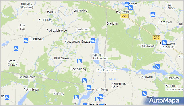 mapa Zalesie Królewskie, Zalesie Królewskie na mapie Targeo