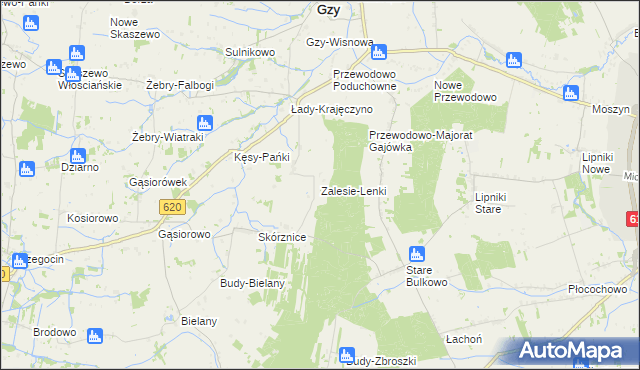 mapa Zalesie-Lenki, Zalesie-Lenki na mapie Targeo