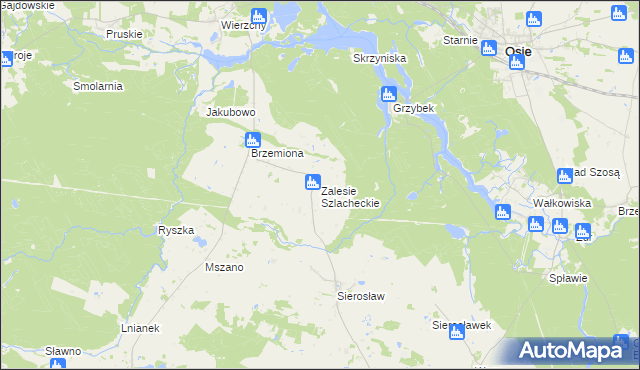 mapa Zalesie Szlacheckie, Zalesie Szlacheckie na mapie Targeo