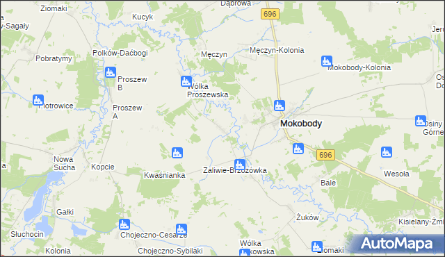 mapa Zaliwie-Szpinki, Zaliwie-Szpinki na mapie Targeo