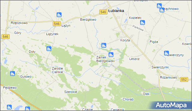 mapa Zamek Bierzgłowski, Zamek Bierzgłowski na mapie Targeo