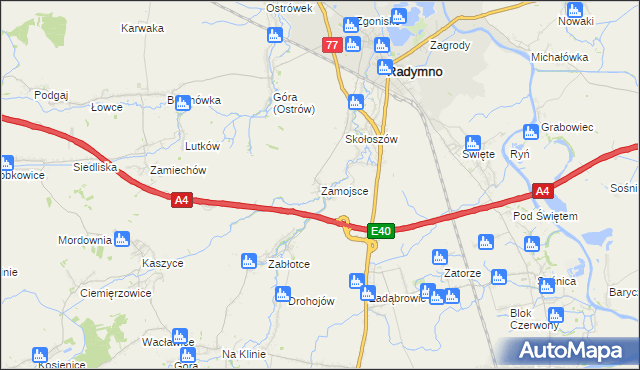 mapa Zamojsce, Zamojsce na mapie Targeo